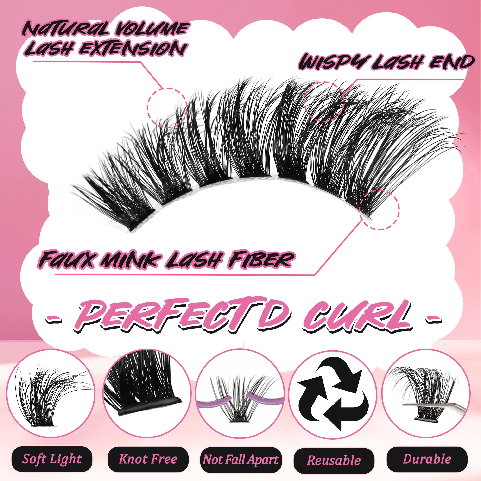 Gmagictobo lash tweezers for precise placement of clusters.