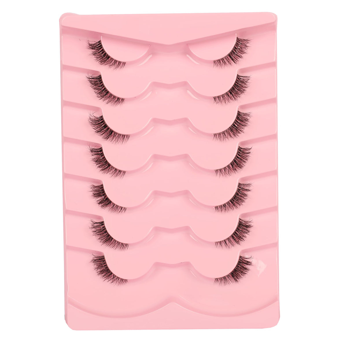 Gmagictobo short natural half eyelashes with wispy finish for daily wear.