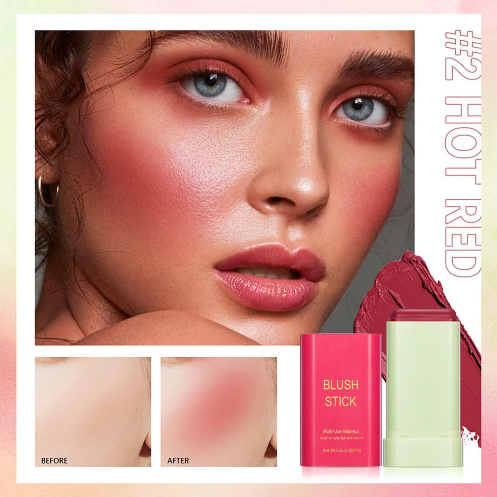 GMaxit blush stick delivers long-lasting pigment for all-day wear.