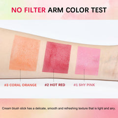 GMaxit blush stick on cheeks, lips, and eyes for versatile color.