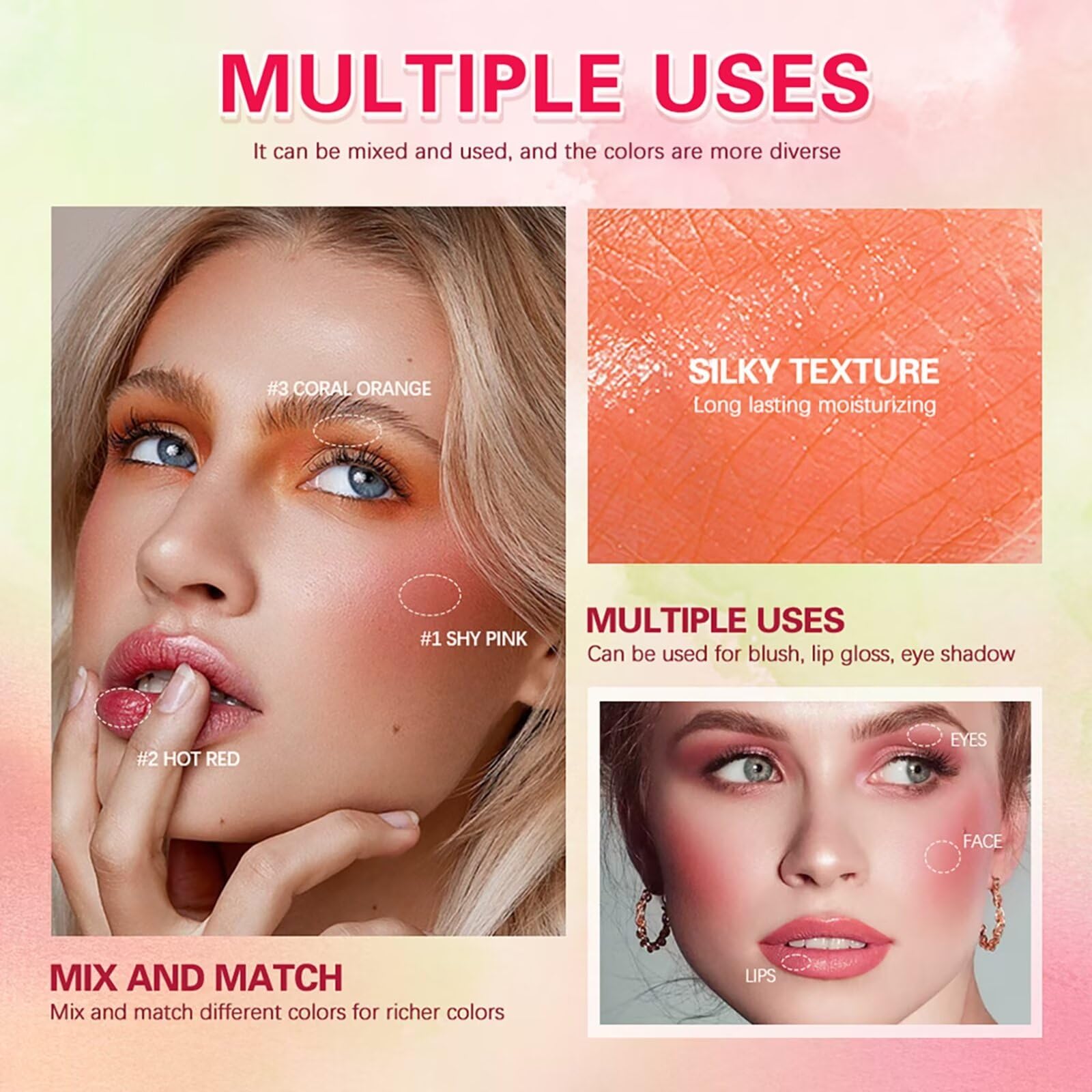 GMaxit blush stick with waterproof-style formula for durable color.