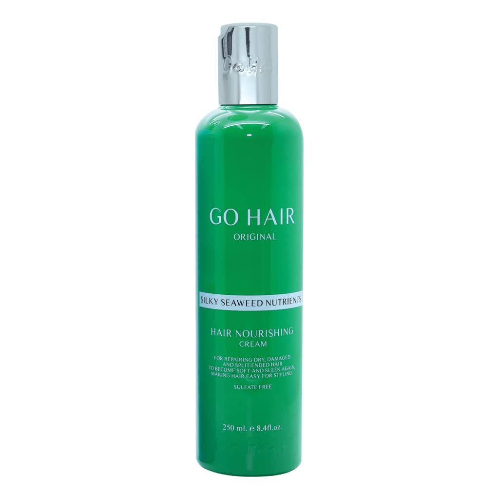 Go Hair Silky Seaweed Nutrients bottle close-up for smoother, shinier hair after washing