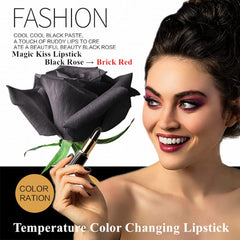 Go Ho Lipstick swipe showing natural stain and long-wearing finish.