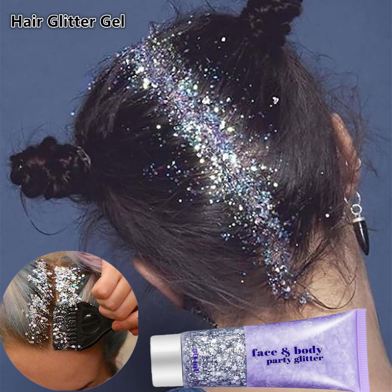 Go Ho body glitter gel applied to shoulder for festival glow