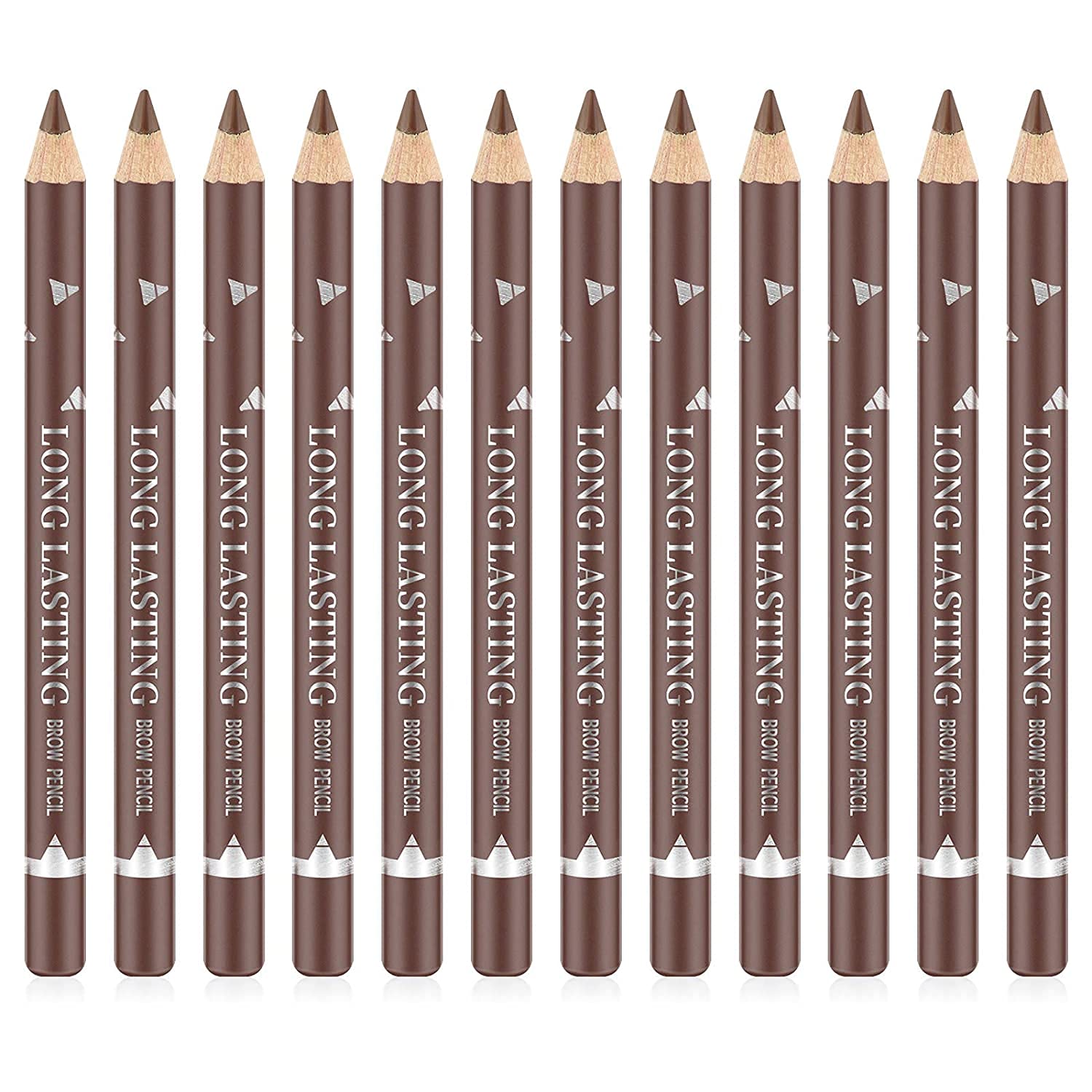 Go Ho brown eyebrow pencil set packaging showing 12-piece kit for versatile brow styling.