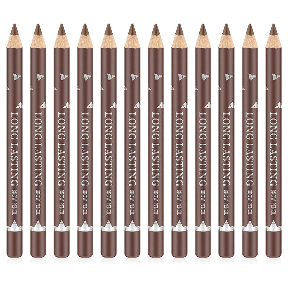 Go Ho brown eyebrow pencil set packaging showing 12-piece kit for versatile brow styling.