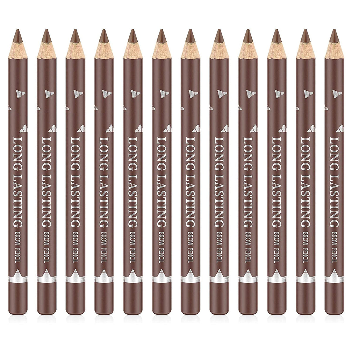 Go Ho brown eyebrow pencil set packaging showing 12-piece kit for versatile brow styling.