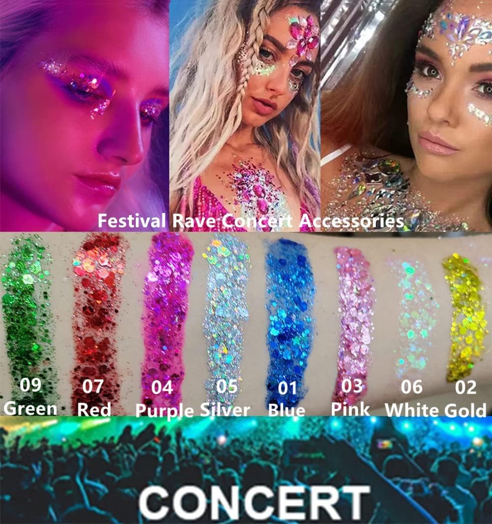 Go Ho concert and rave look with shimmering glitter for standout performance