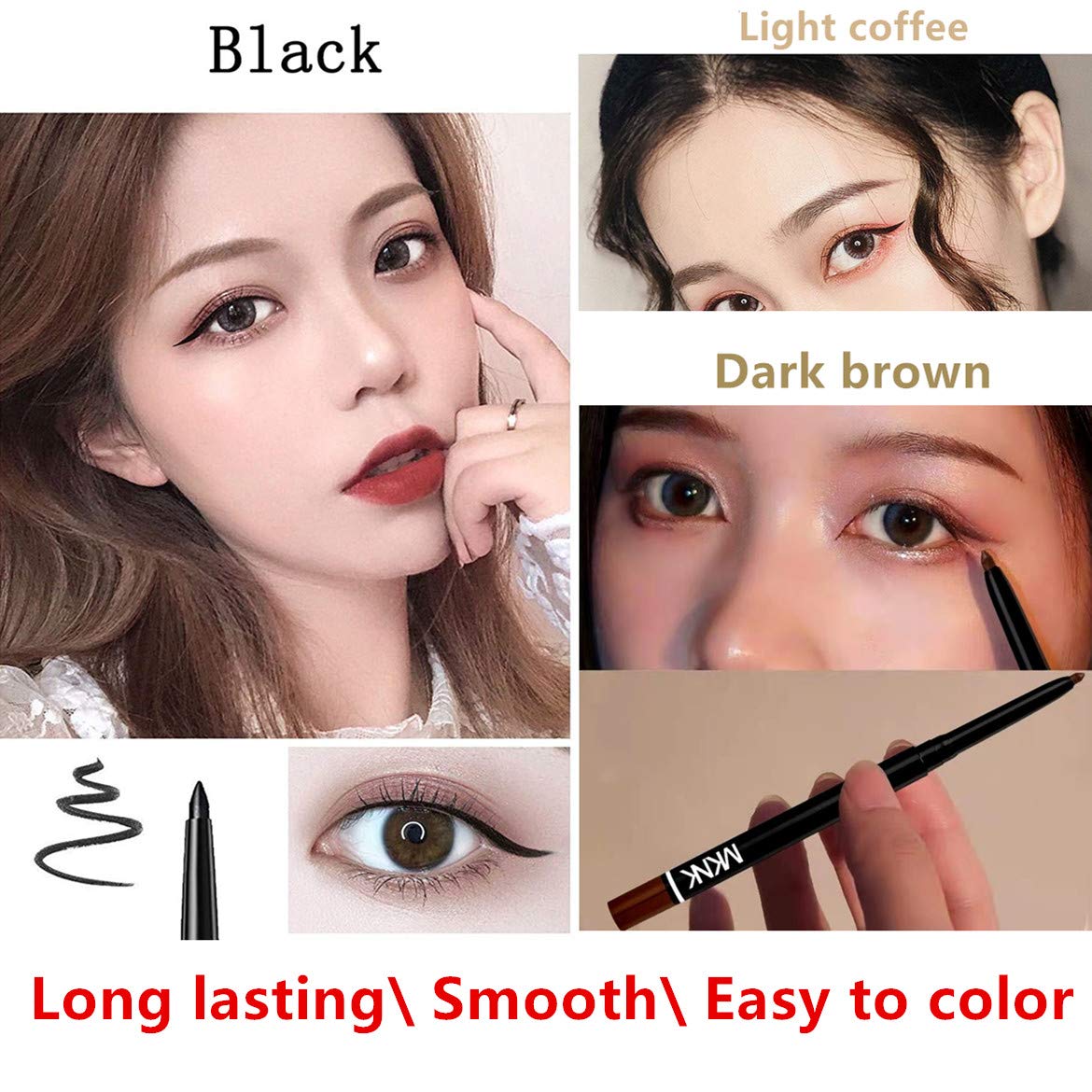 Go Ho dark brown eyeliner pencil provides deeper lash line definition