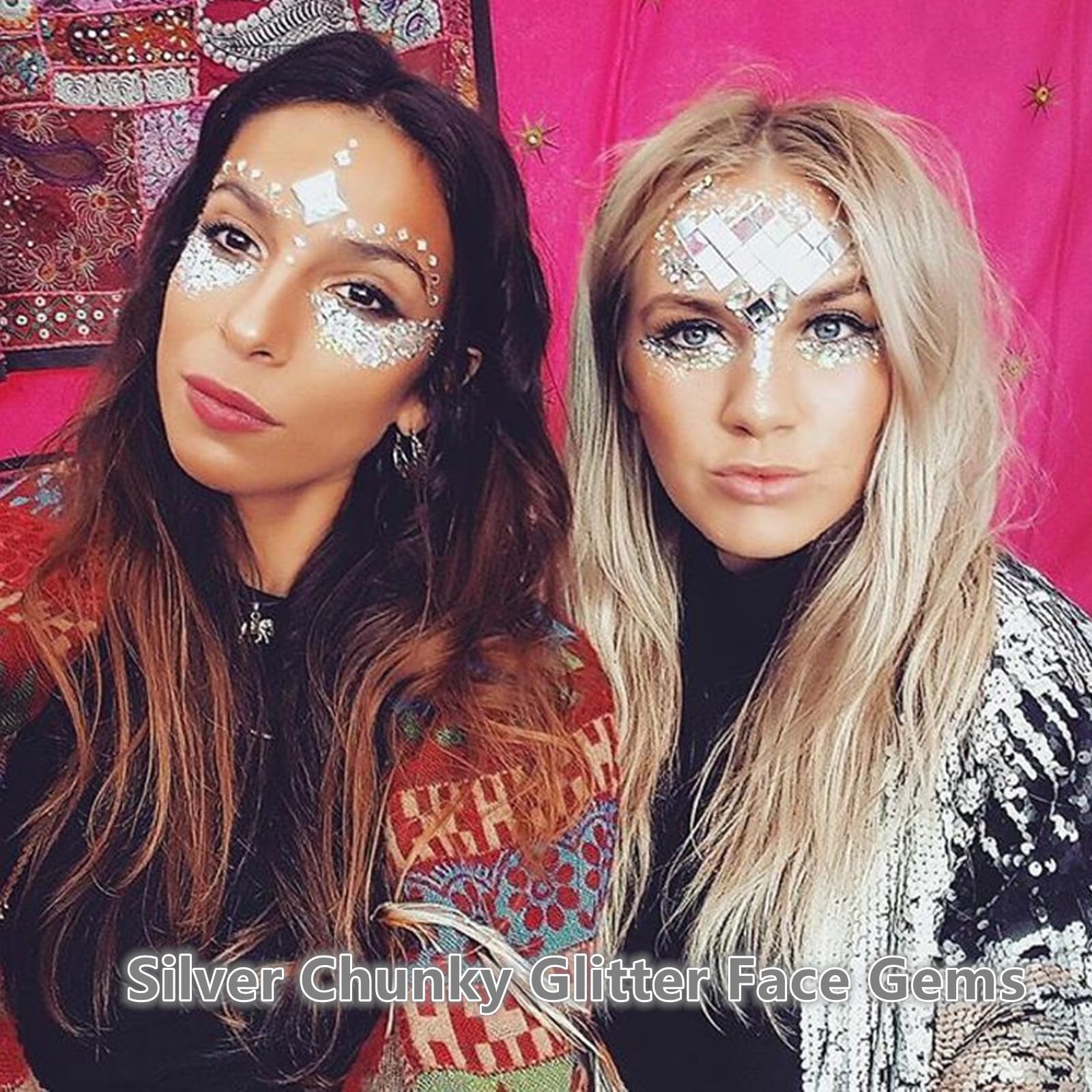 Go Ho festival glitter shimmer enhancing makeup look