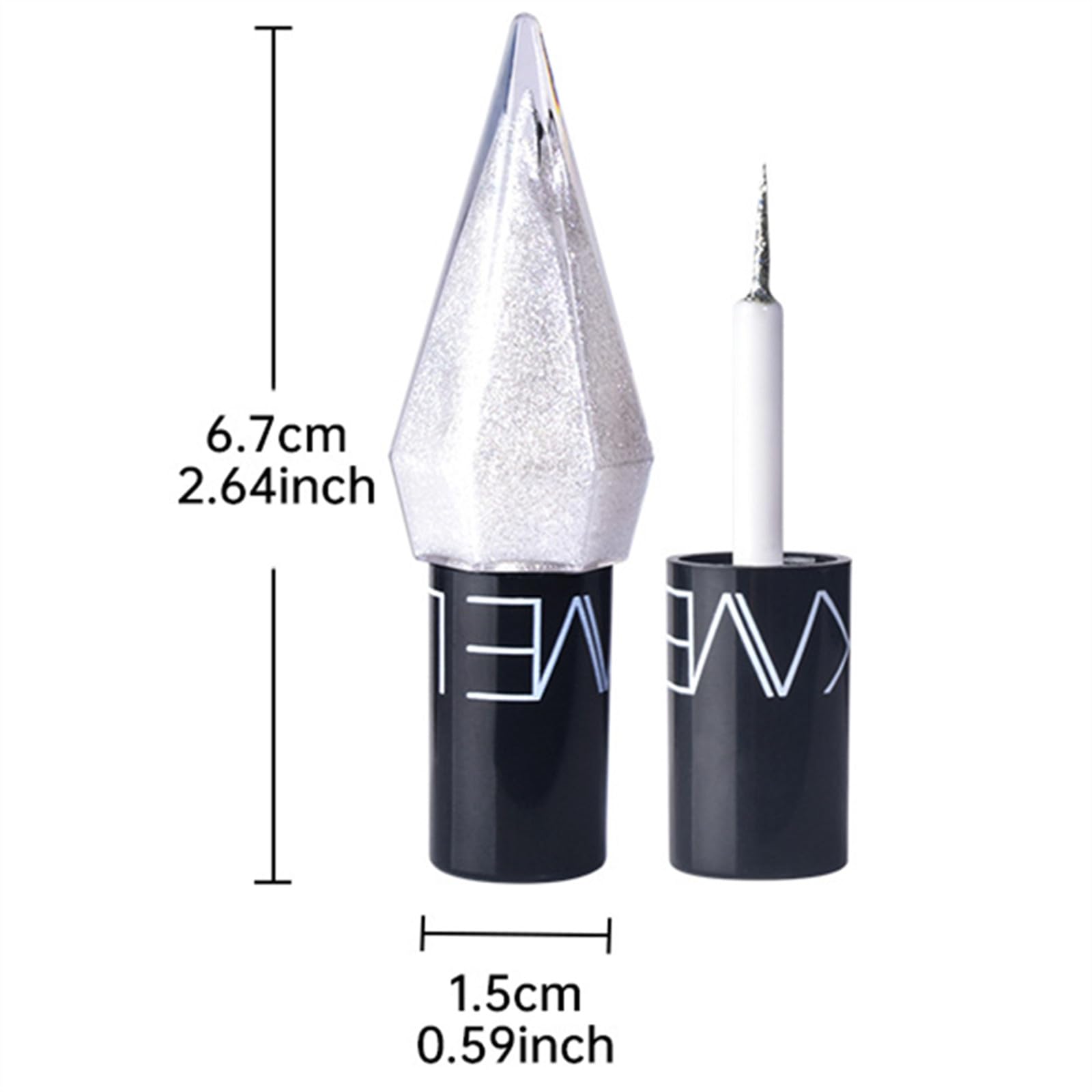 Go Ho Glitter Eyeliner application angle shows precise line and quick-dry formula
