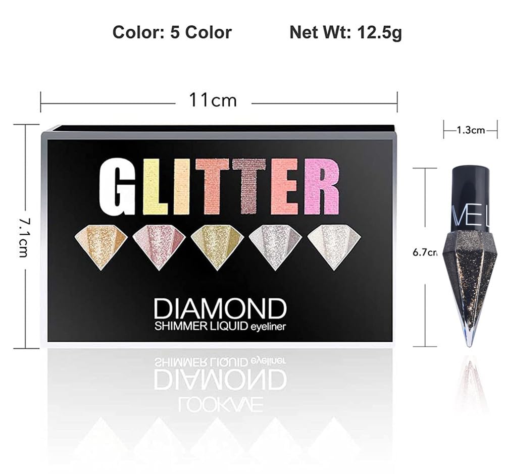 Go Ho Glitter Eyeliner closeup glitter texture highlights pearlescent finish
