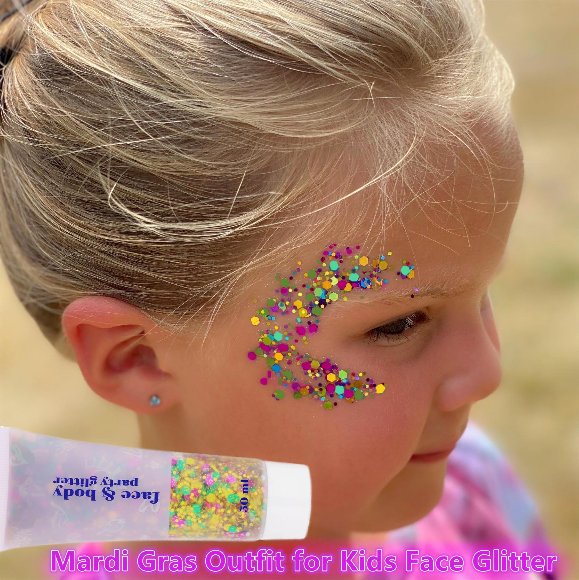 Go Ho glitter glue on skin enables easy, even application.