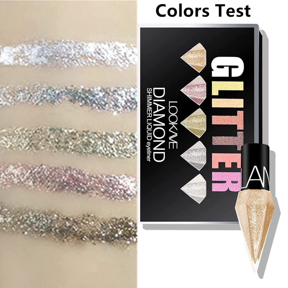 Go Ho Glitter Liquid Eyeliner Shiny Gold offers warm metallic glow