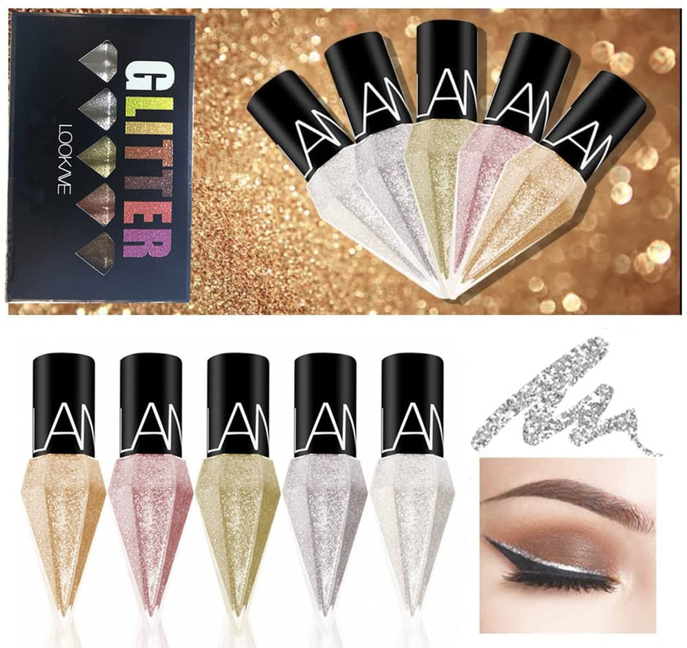 Go Ho Glitter Liquid Eyeliner Zirconia White for crisp daytime sparkle