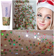 Go Ho holographic sequins glitter gel with stars, moons, and hearts
