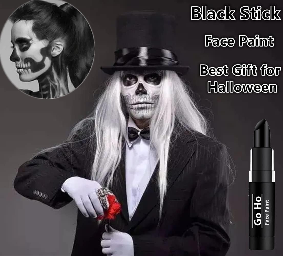 Go Ho SFX clown black face paint for vampiric or monster makeup effects.
