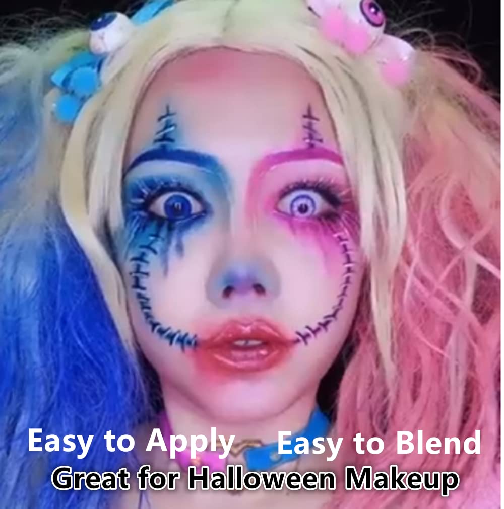 Go Ho Royal Blue face paint washes off with water after use.