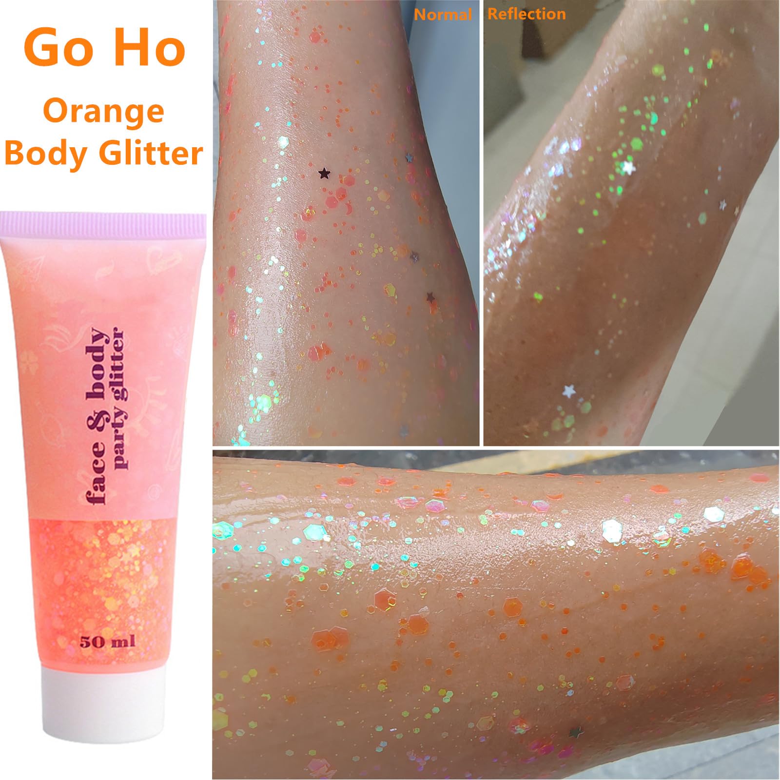 Go Ho Glitter Gel applies easily for mess-free sparkle.