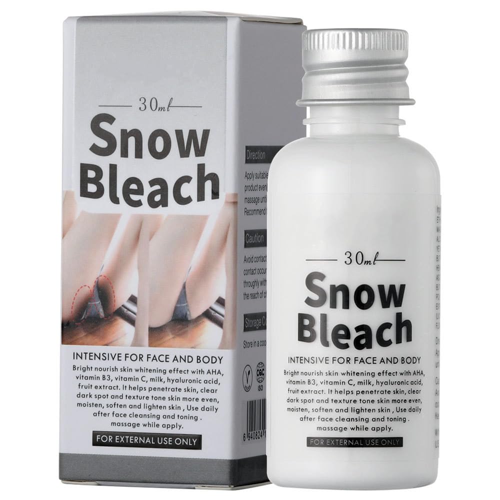 Go Ho Snow Bleach Cream face image showing brightening effect and even tone potential.
