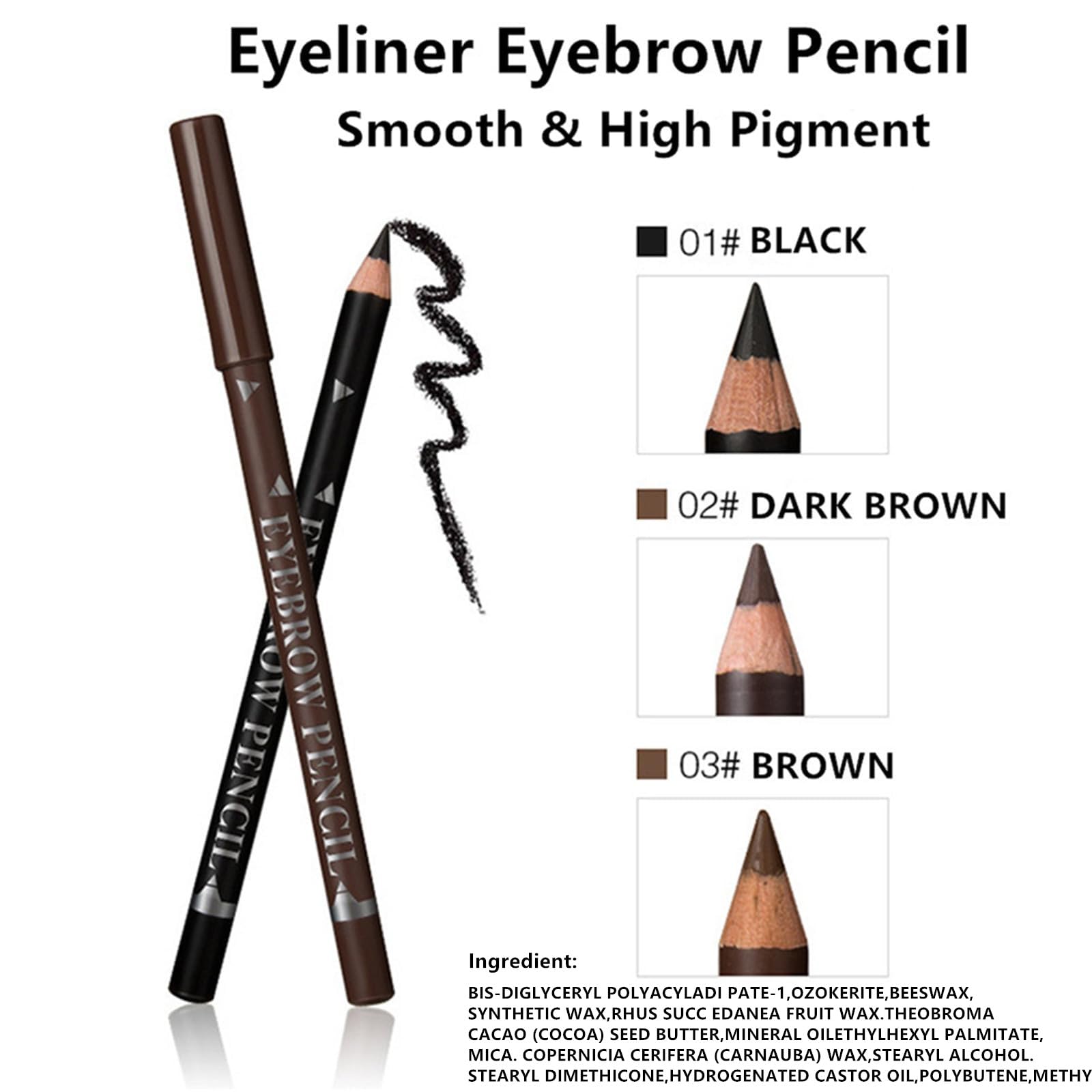 Go Ho sweatproof brow pencil long-lasting wear.