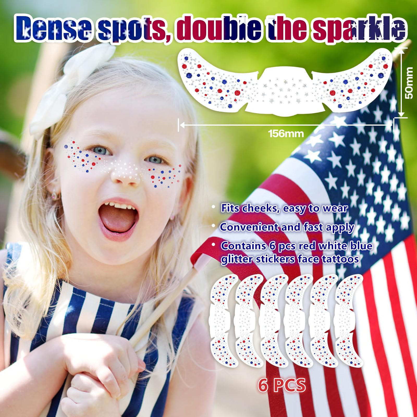 Go Ho waterproof glitter freckles ready for pool parties and parades