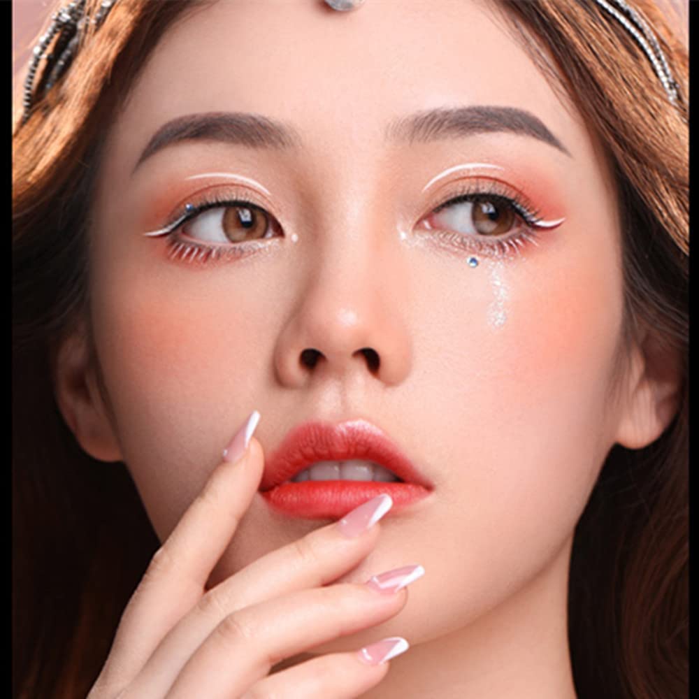 Go Ho white eyebrow pencils 3D makeup effect closeup adds eye dimension.