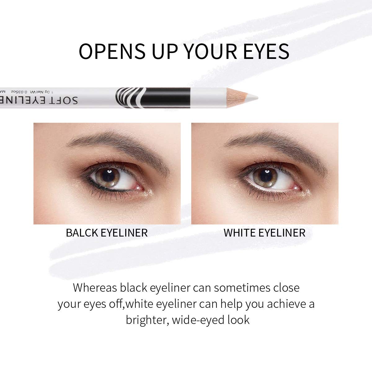 Go Ho white eyebrow pencils sweatproof test shows durable wear.