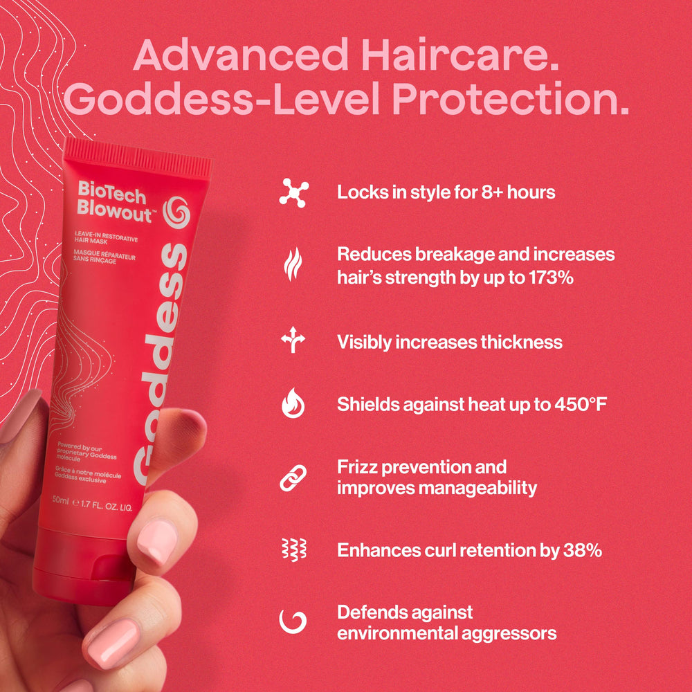 Goddess Maintenance daily-use leave-in supports easy styling and manageability.