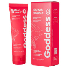 Goddess Maintenance Biotech Blowout leave-in bottle delivers lightweight repair and shine for daily styling.