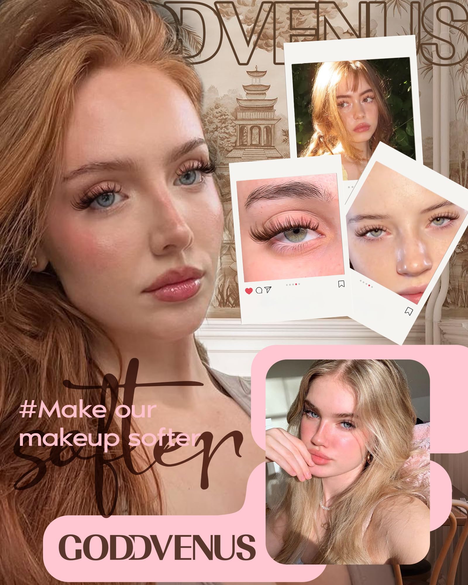 Goddvenus brown lash clusters in 10-16mm for DIY looks.