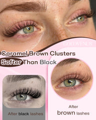 Goddvenus brown lash clusters with fish-tail design for seamless blending.
