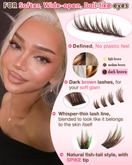 Goddvenus close-up reveals ultra-thin band blending with natural lashes