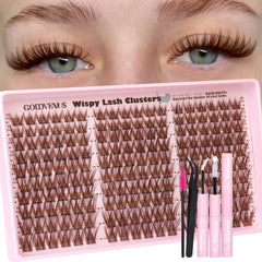 Goddvenus Brown Wispy Lash Clusters Kit—natural blend for a mascara-like effect.
