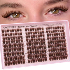 Goddvenus packaging shows Brown Wispy Lash Clusters for easy, natural wear