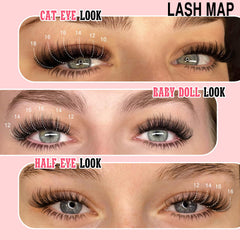 Goddvenus C Curl lash extensions highlight lifted eye shape with seamless blend.