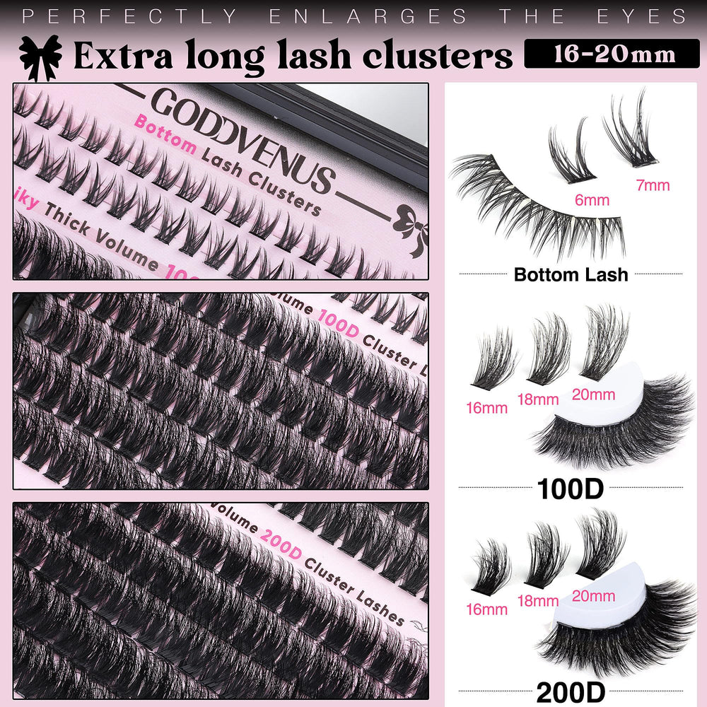 Goddvenus D curl ultra-volume clusters for a lifted wide-eyed effect
