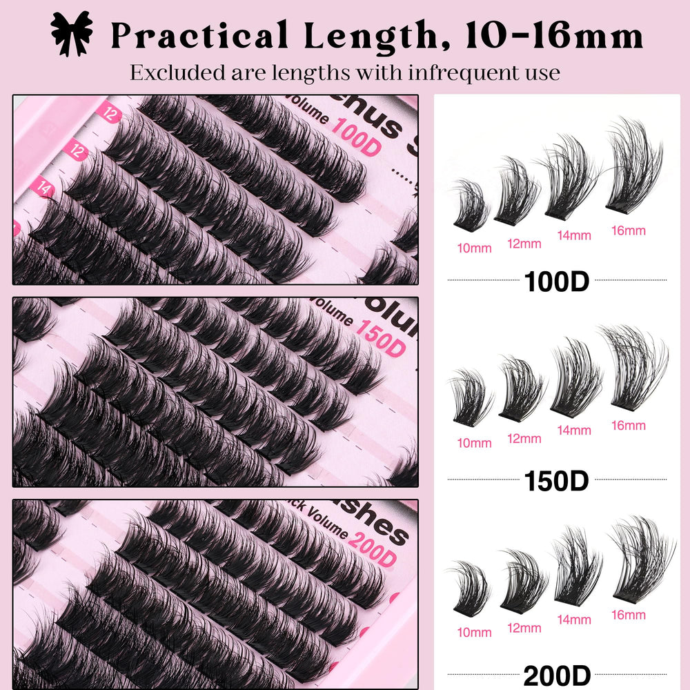 Goddvenus D Curl wispy clusters deliver curled, voluminous lashes.