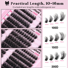 Goddvenus D Curl wispy clusters deliver curled, voluminous lashes.