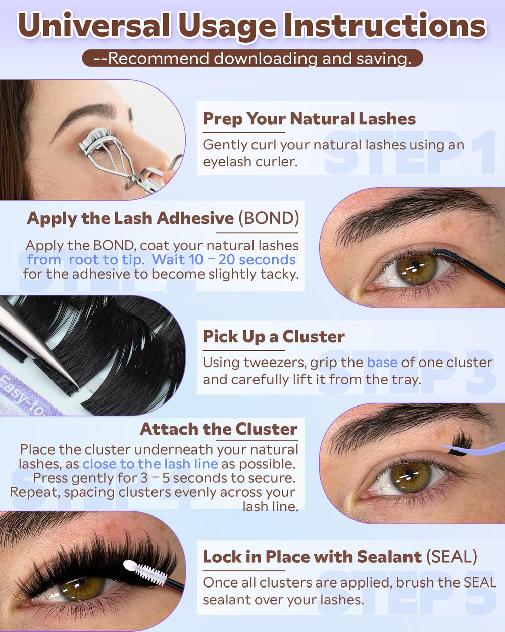 Goddvenus DIY lash extension in minutes with minimal clusters.