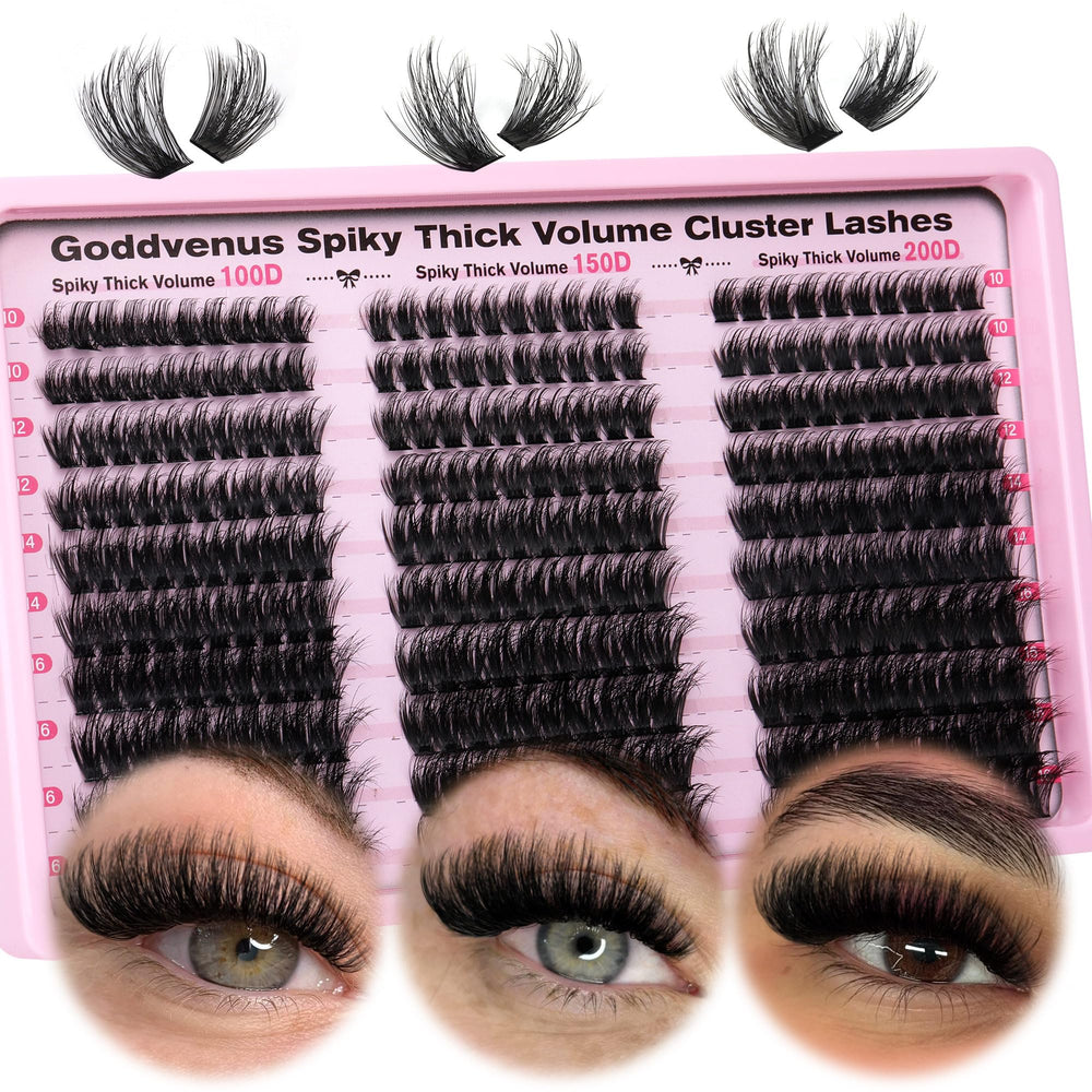 Goddvenus fluffy lash clusters 100D-150D-200D for ultra-fluffy volume at home.