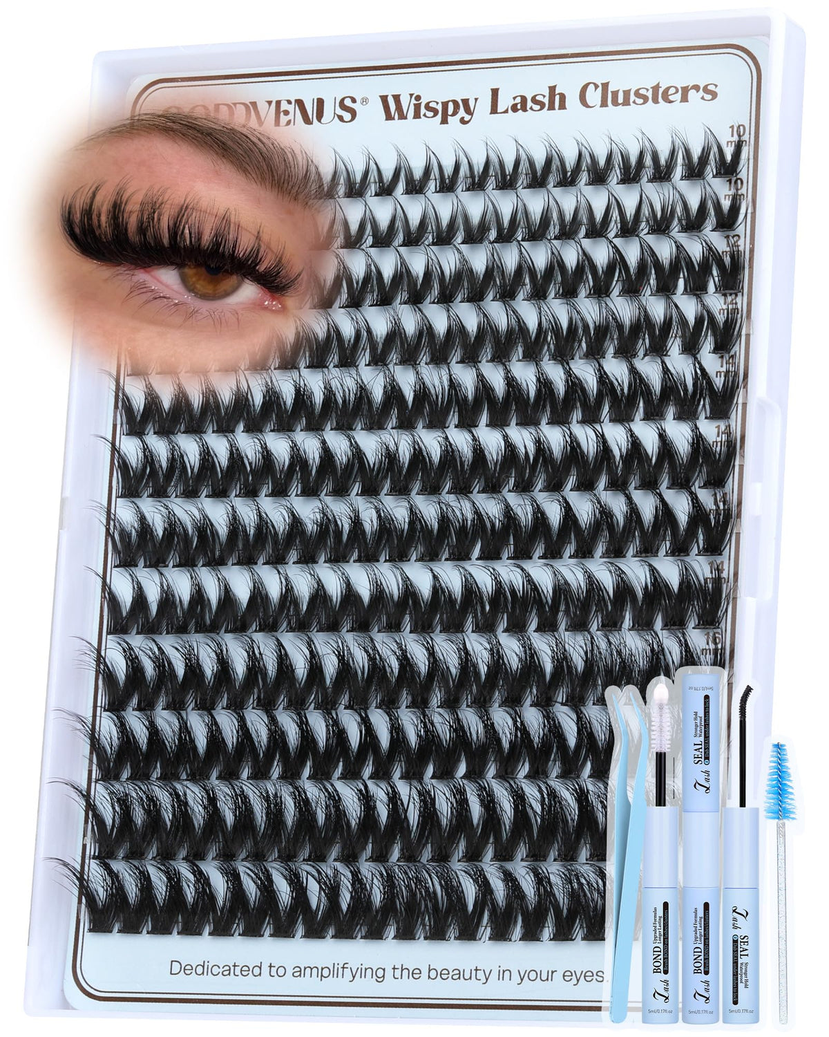 Goddvenus fluffy wispy lash clusters kit—lightweight for comfortable daily wear