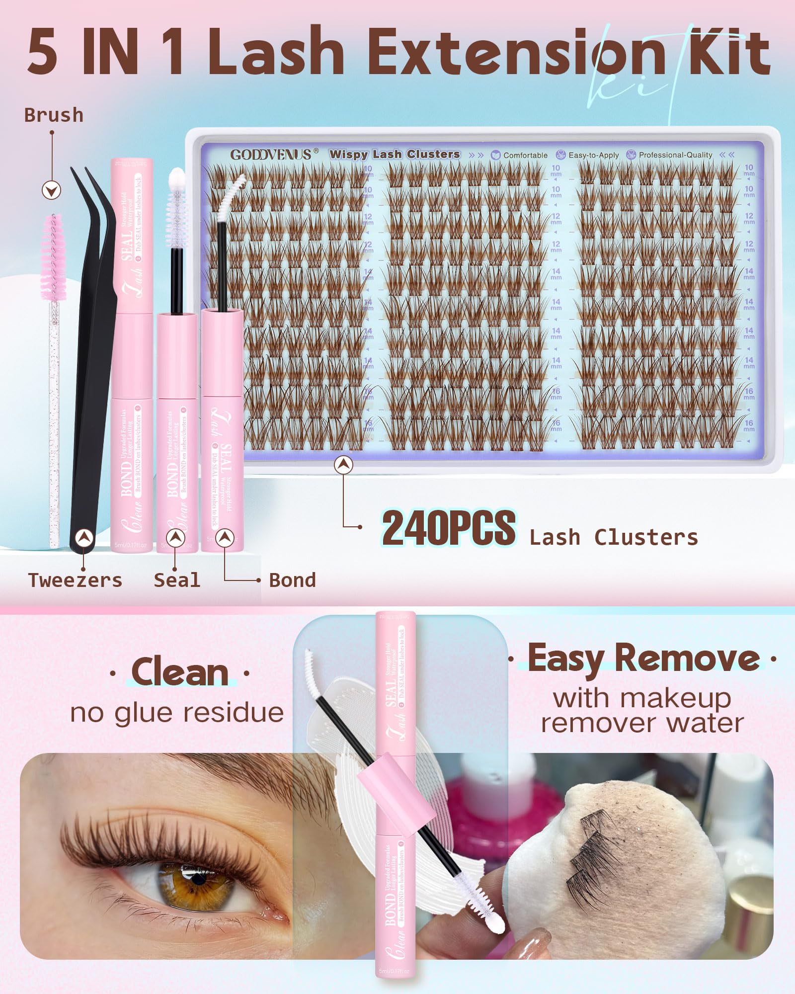 Goddvenus lash bond and seal showing clean wear and residue-free removal