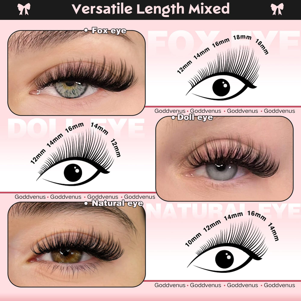 Goddvenus lash clusters are easy to apply and customize for DIY looks.