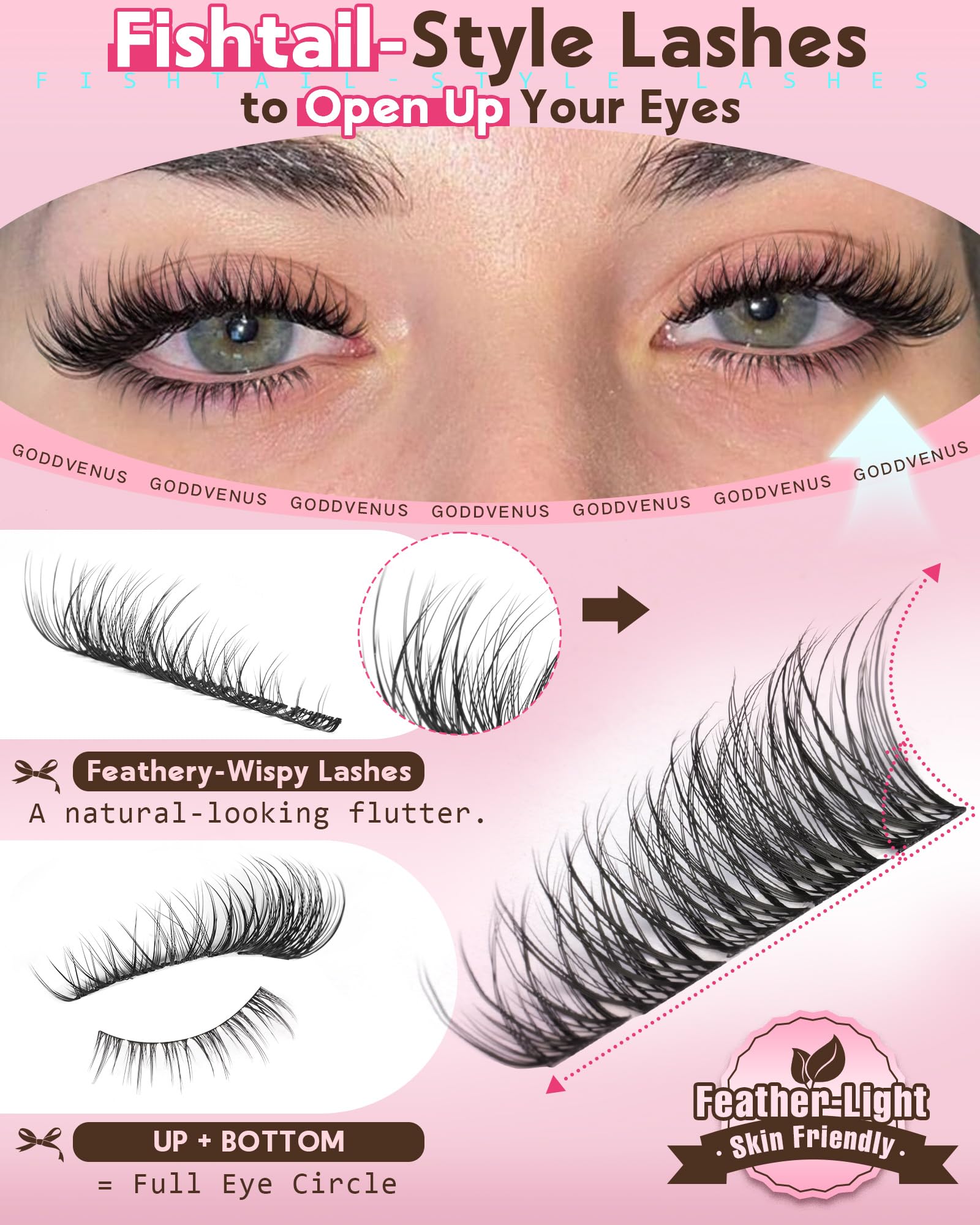 Goddvenus clear lash glue provides strong waterproof hold with residue-free removal.