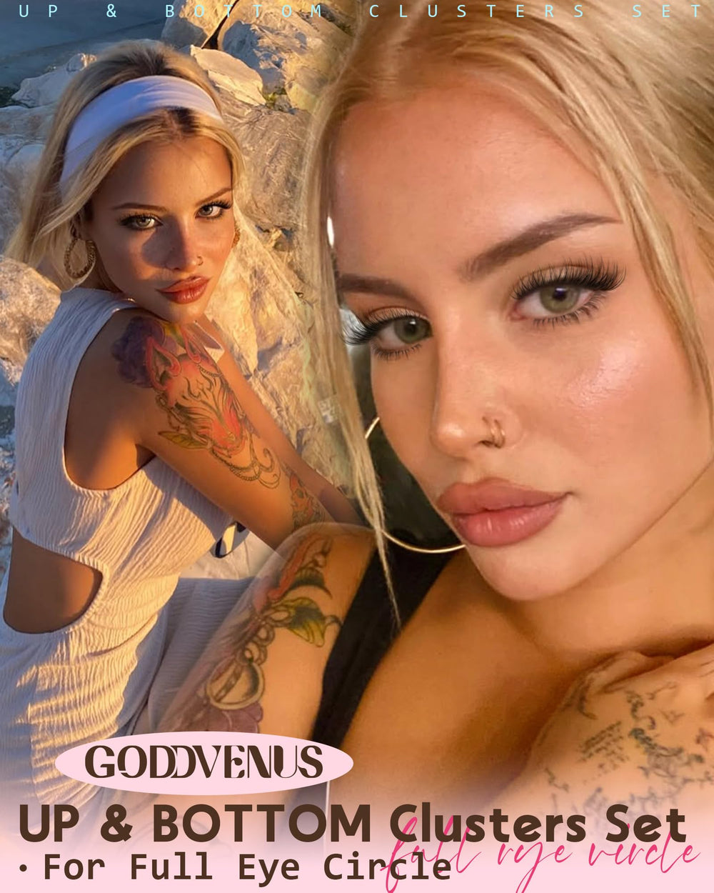 Goddvenus wispy-detail clusters blend naturally with lashes for subtle drama.