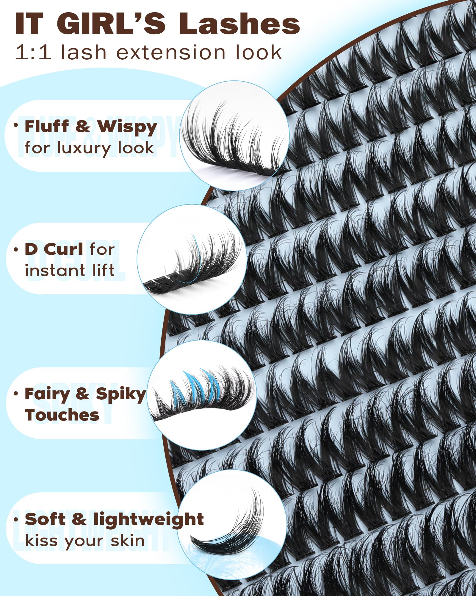 Goddvenus natural-feathery lash clusters that blend with your lashes