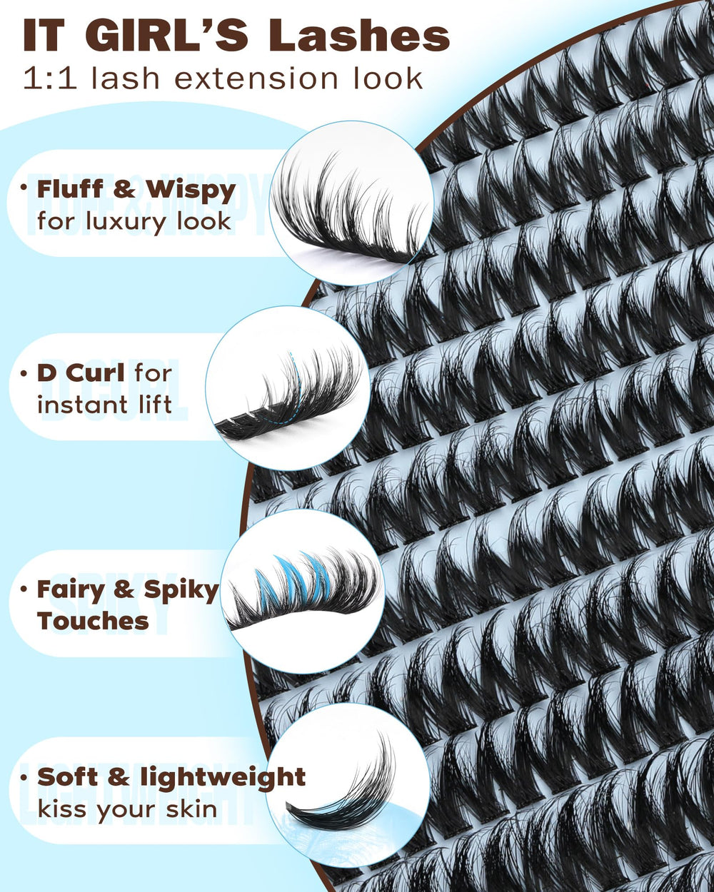 Goddvenus natural-feathery lash clusters that blend with your lashes