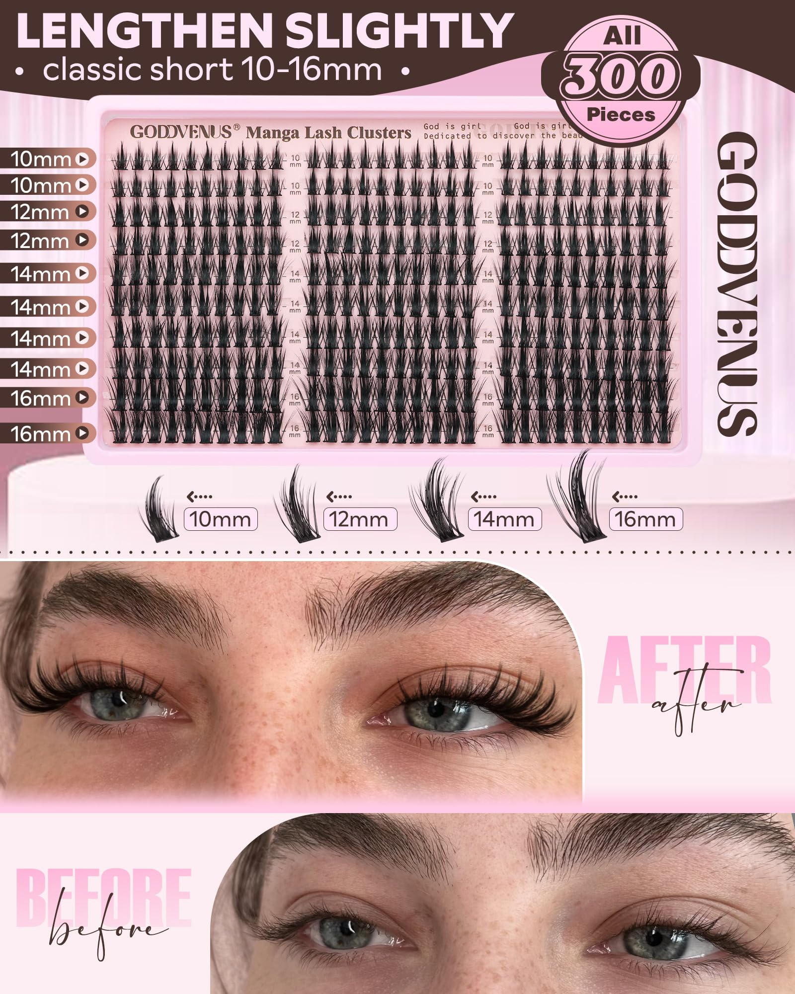 Goddvenus spiky wispy design adds definition to lash lines