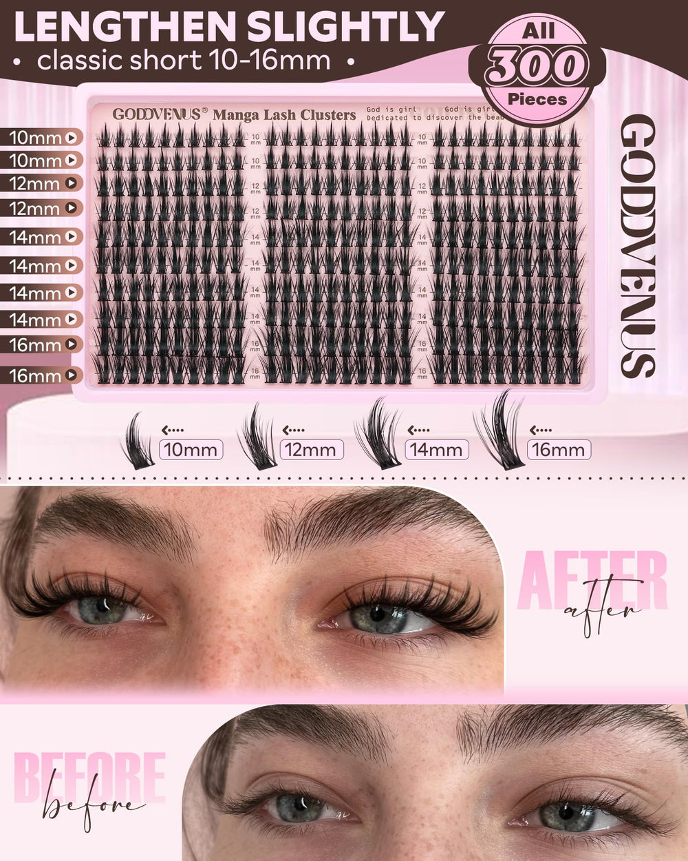 Goddvenus spiky wispy design adds definition to lash lines